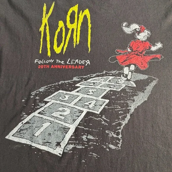 Korn Shirt Mens Medium Black Follow The Leader 20th Anniversary Band Tee Graphic - Picture 3 of 7